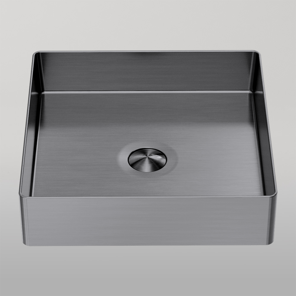 Opal Square 400mm Stainless Steel Basin Graphite