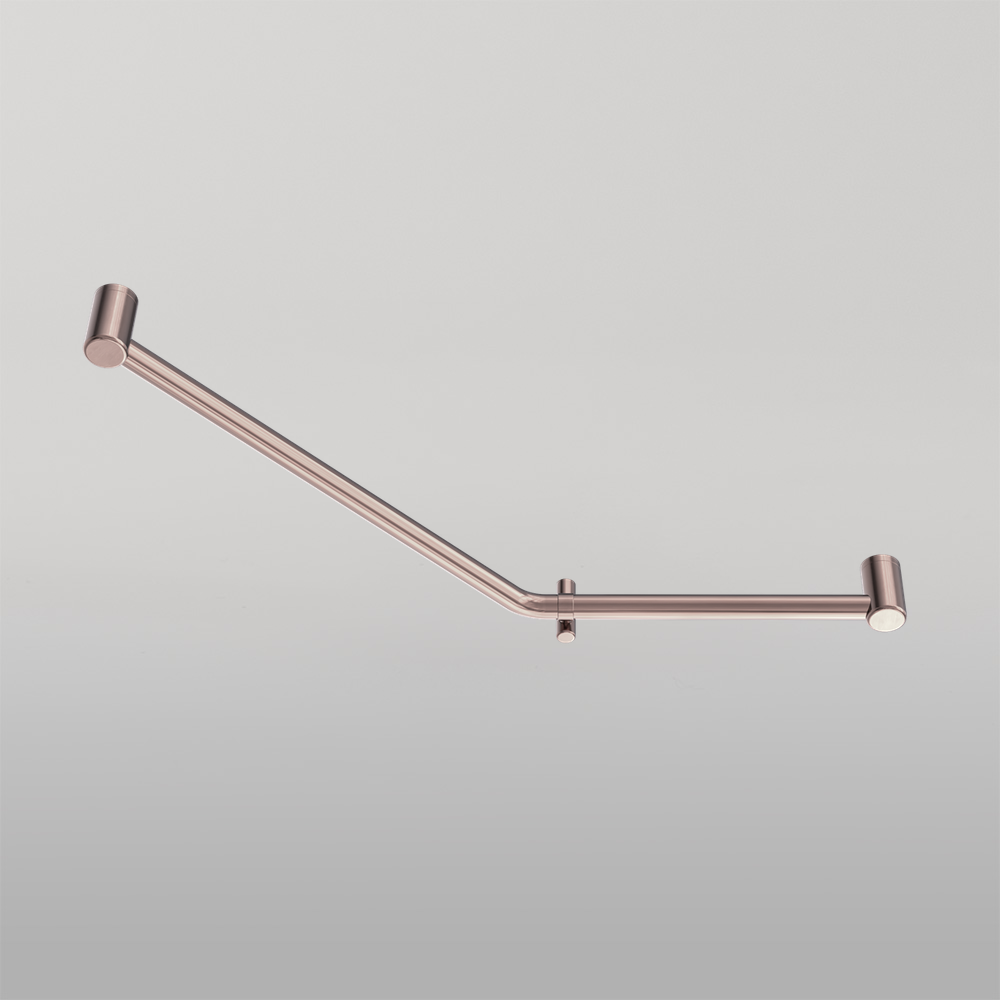 Mecca Care 32mm Ambulant 45 Degree Bent Tube Grab Rail 450X650mm Brushed Bronze