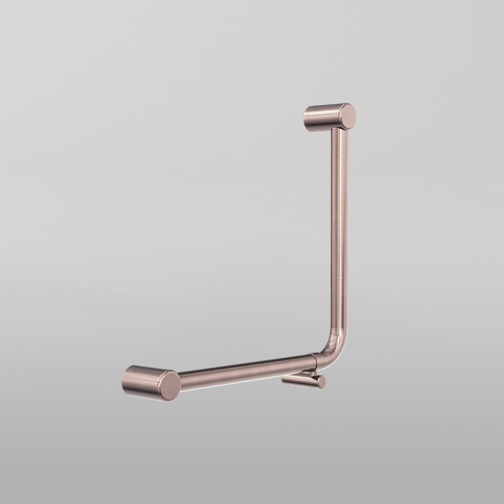 Mecca Care 32mm Ambulant 90Degree Bent Tube Grab Rail 450X450mm Brushed Bronze