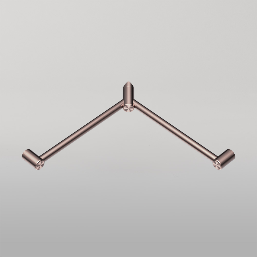 Mecca Care 32mm Wrap Around Corner Grab Rail 600X600mm Brushed Bronze