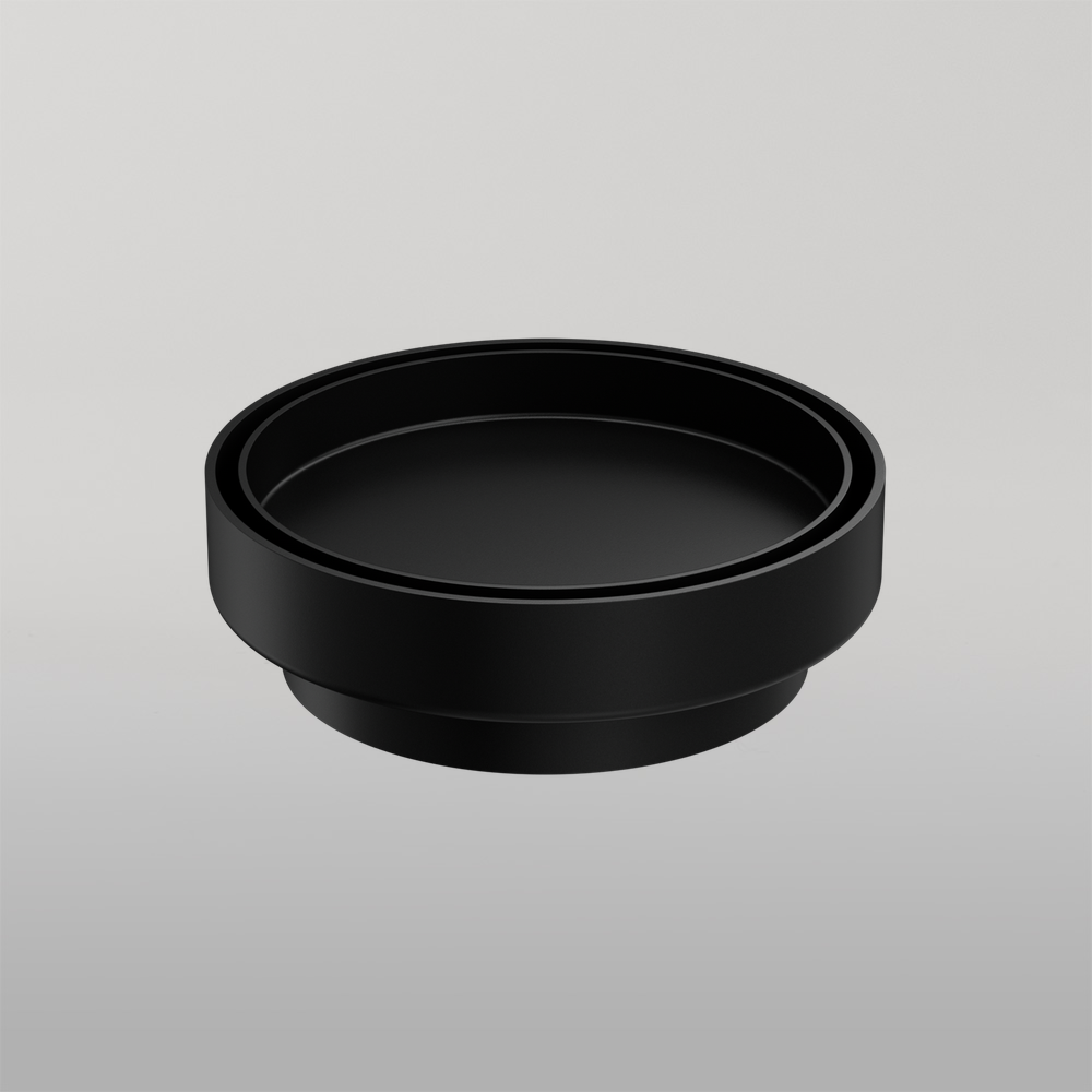 130mm Round Tile Insert Floor Waste 100mm Outlet Matte Black