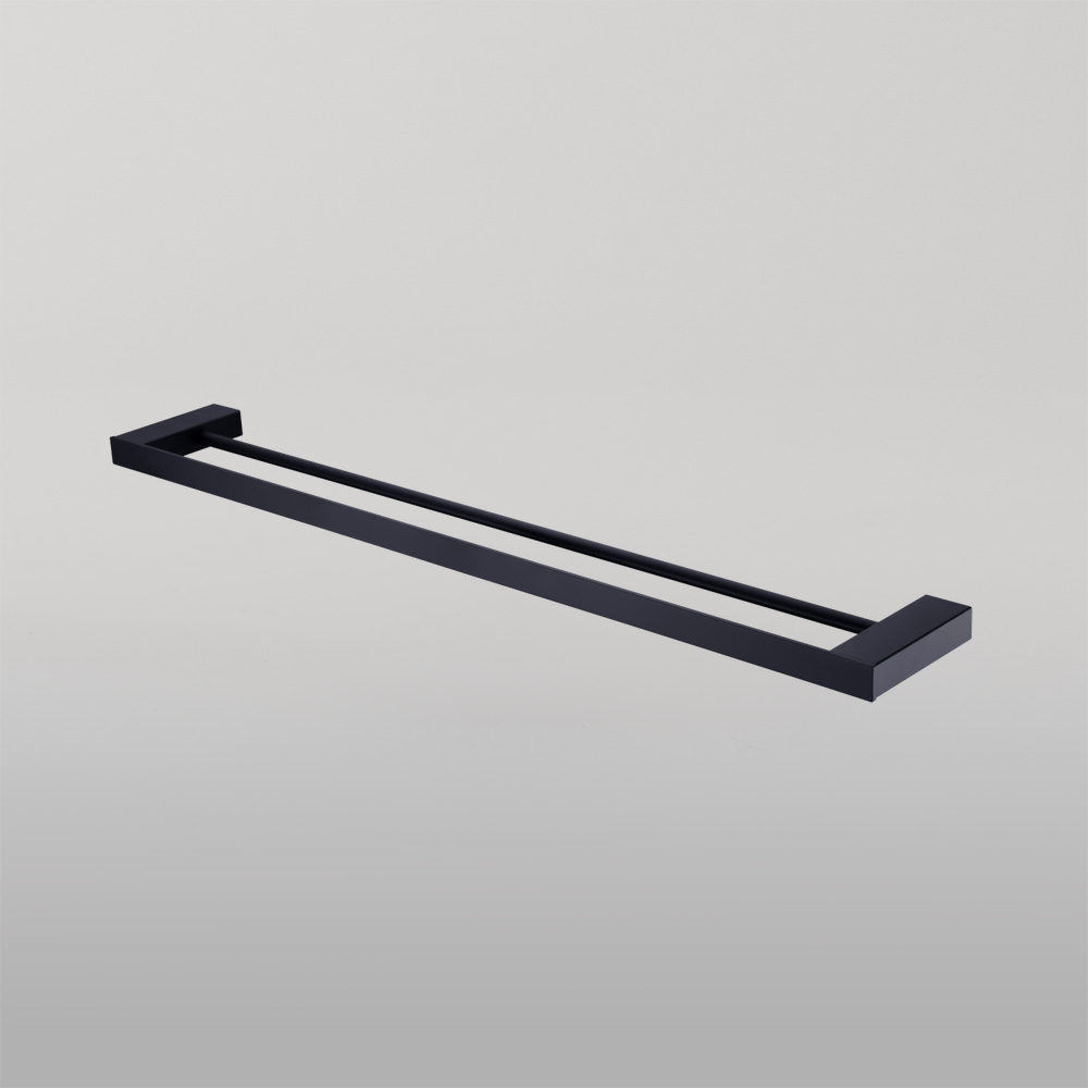 Athens Double Towel Rail 600mm Matte Black