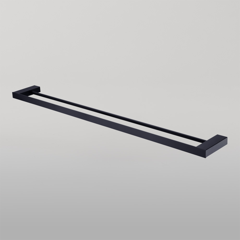 Athens Double Towel Rail 800mm Matte Black