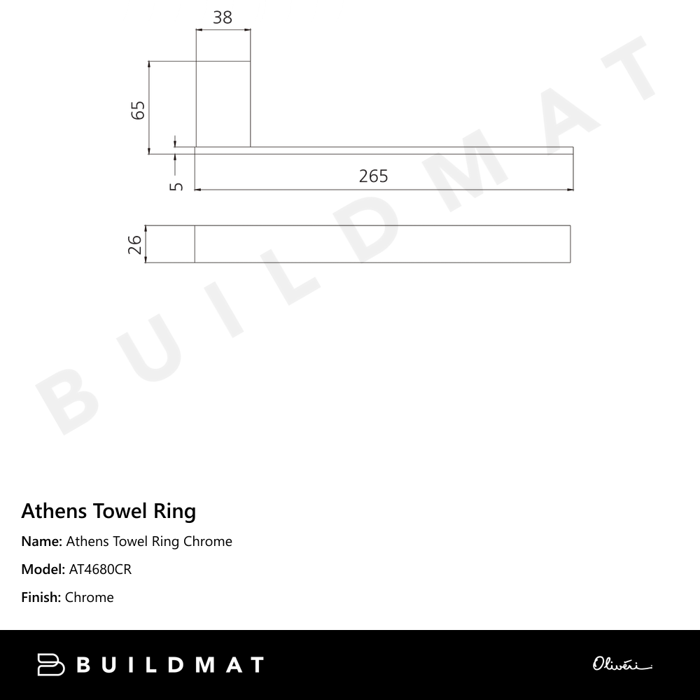 Athens Towel Ring Chrome