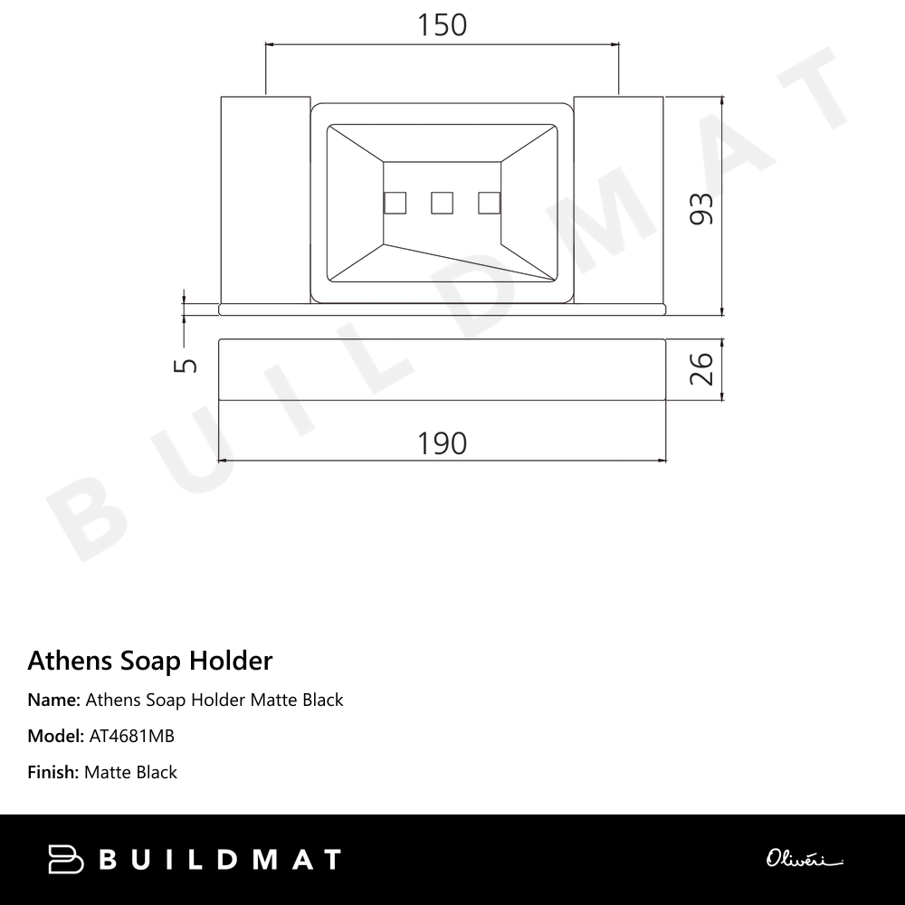 Athens Soap Holder Matte Black