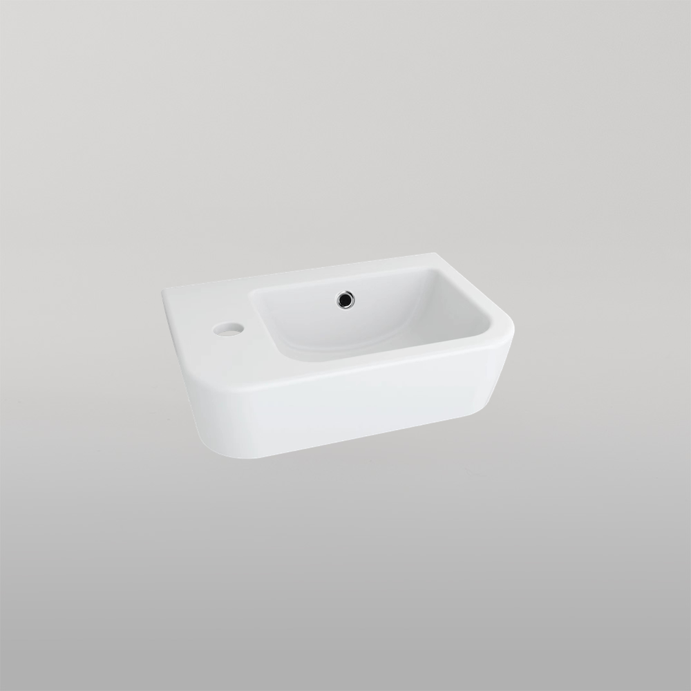 Dublin Compact Wall Hung Basin With Tap Landing Left White