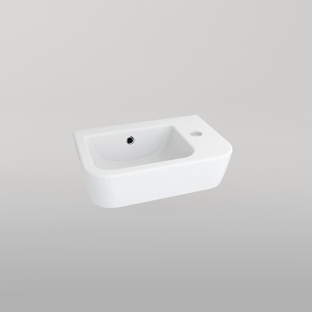 Dublin Compact Wall Hung Basin With Tap Landing Right White