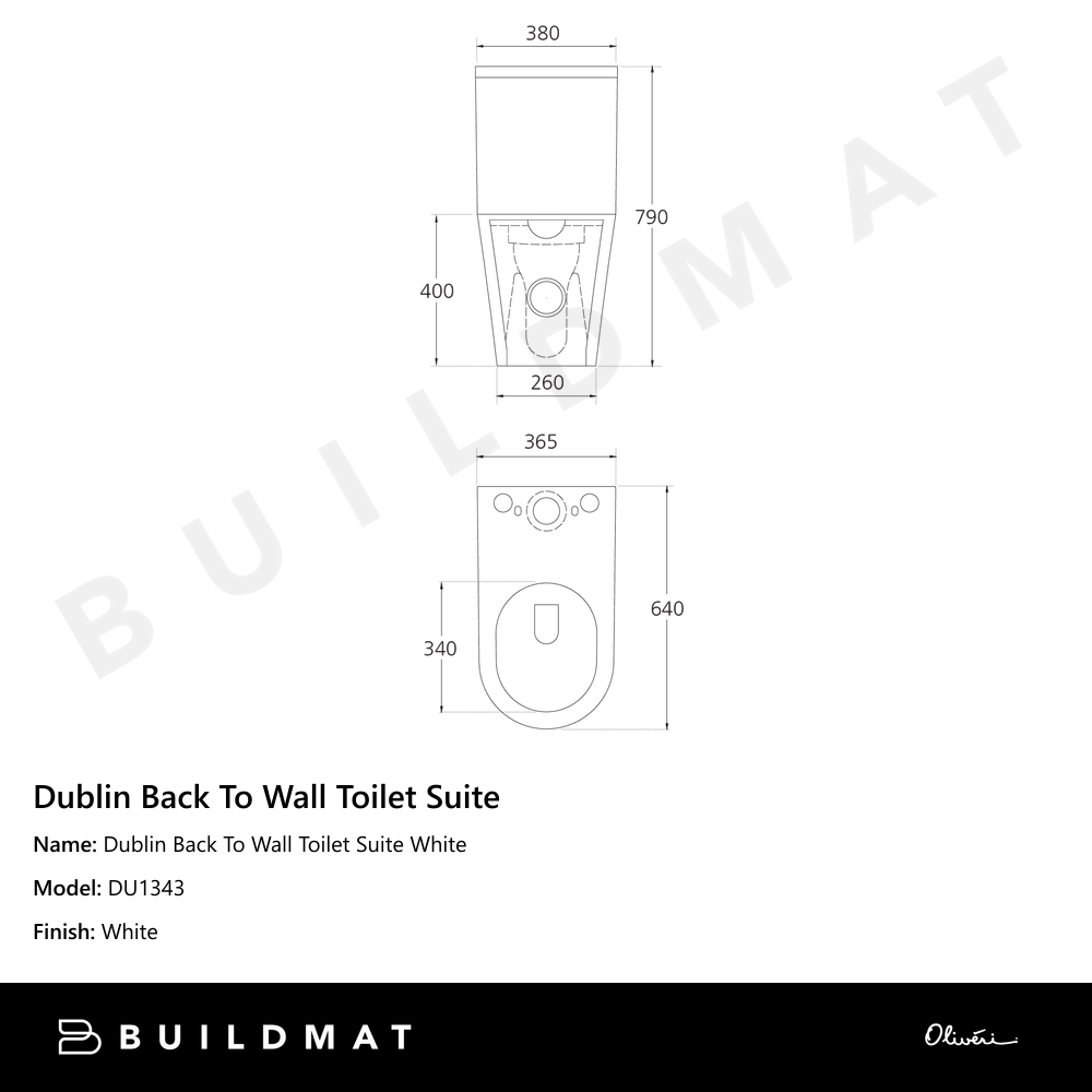 Dublin Back To Wall Toilet Suite White