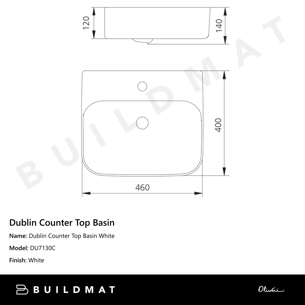 Dublin Counter Top Basin White