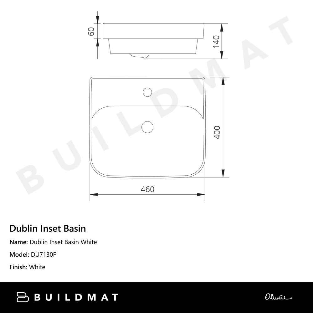 Dublin Inset Basin White