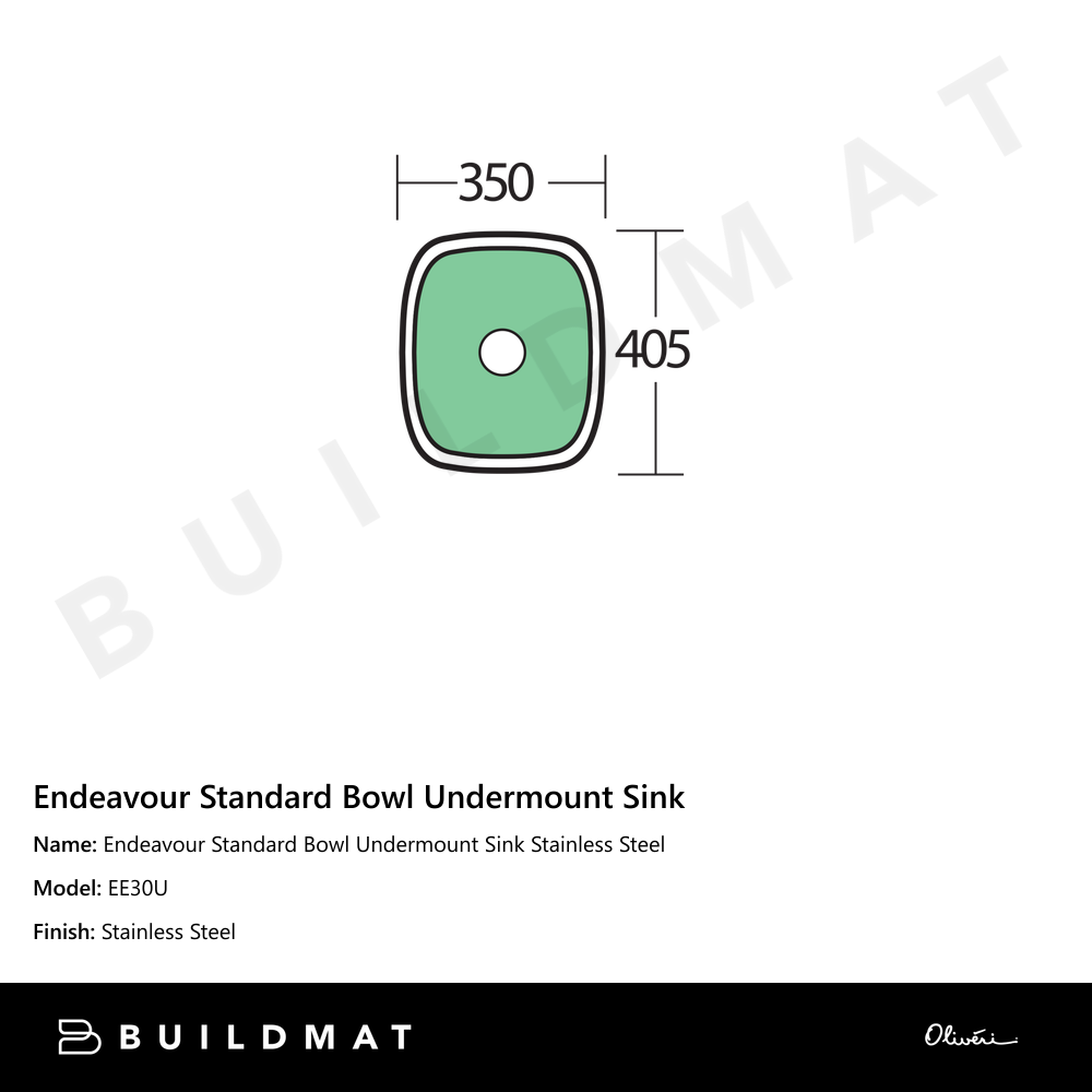 Endeavour Standard Bowl Undermount Sink Stainless Steel