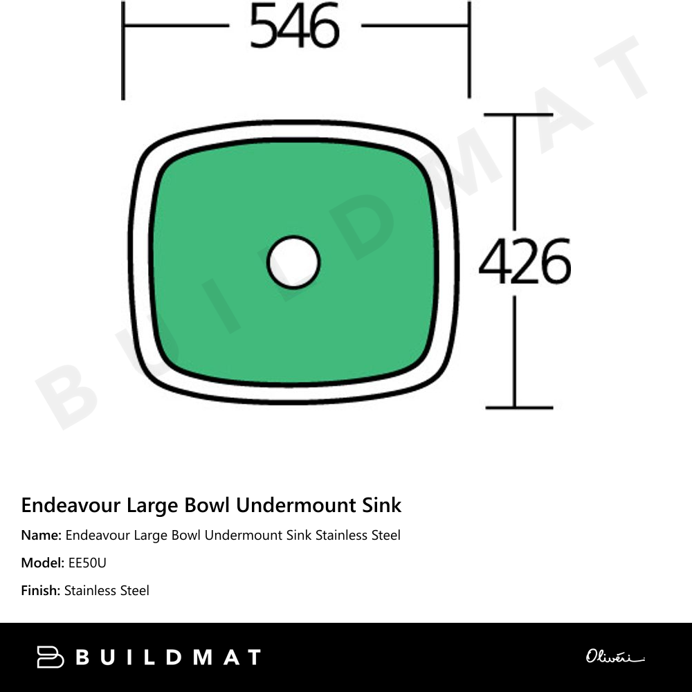 Endeavour Large Bowl Undermount Sink Stainless Steel