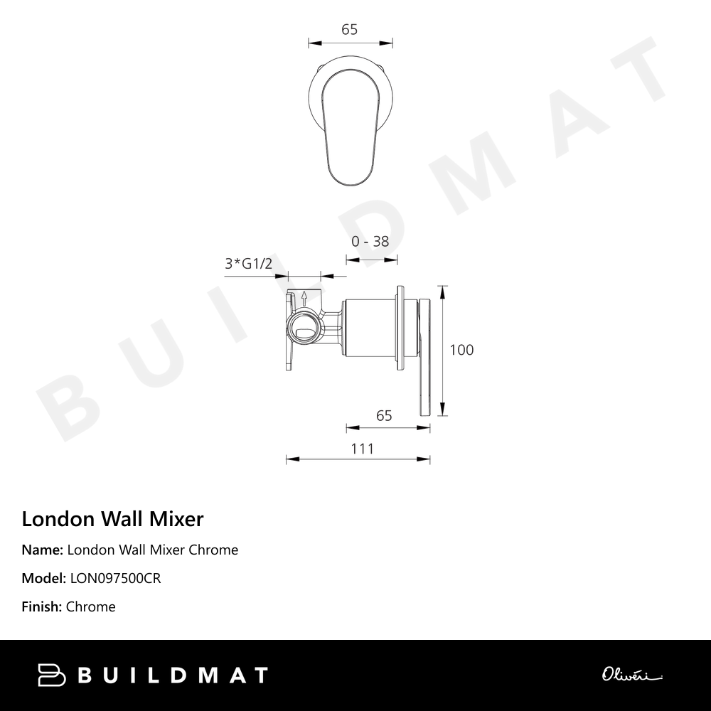 London Wall Mixer Chrome