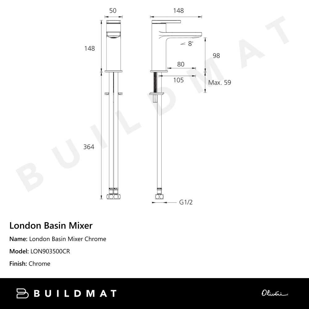 London Basin Mixer Chrome