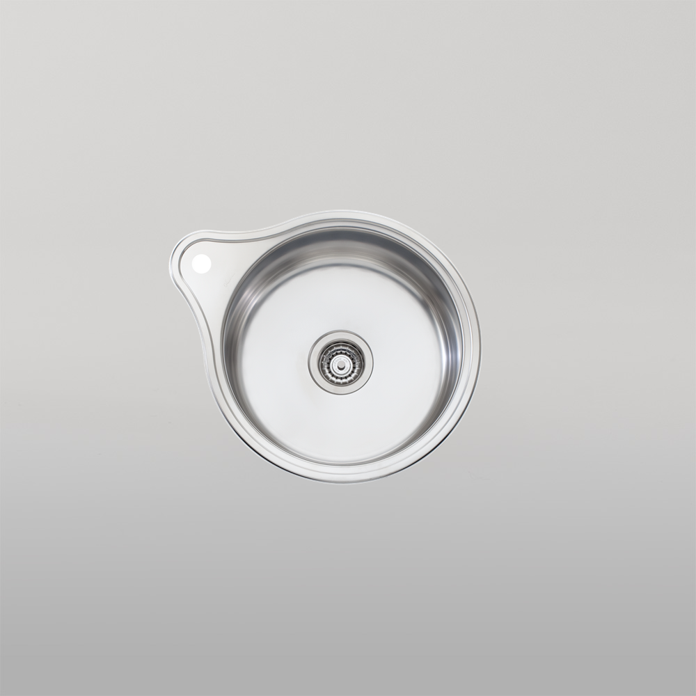 Solitaire Round Bowl Sink With Tap Landing Stainless Steel