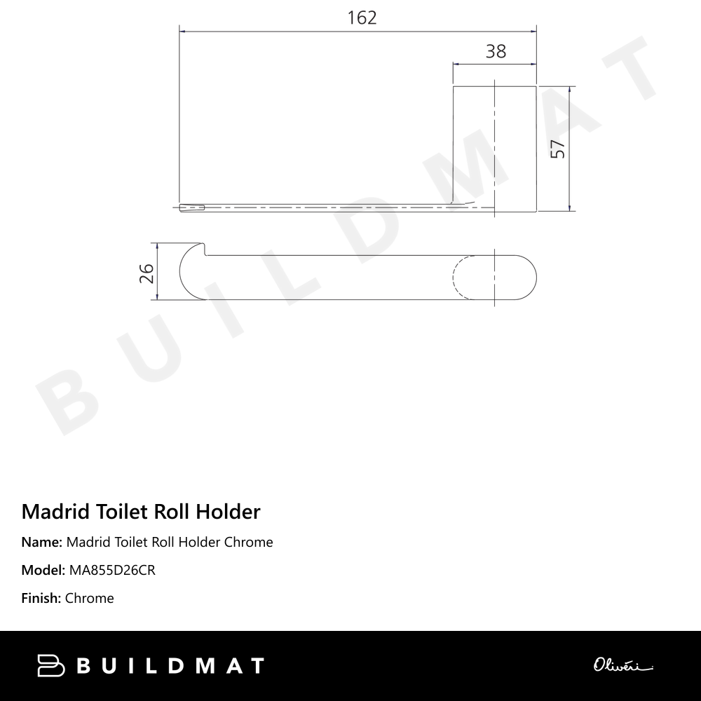 Madrid Toilet Roll Holder Chrome