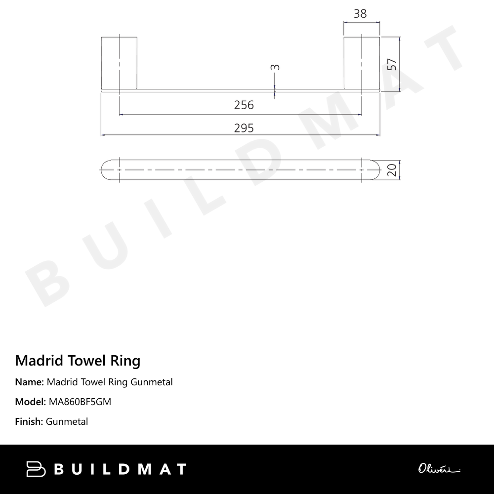 Madrid Towel Ring Gunmetal