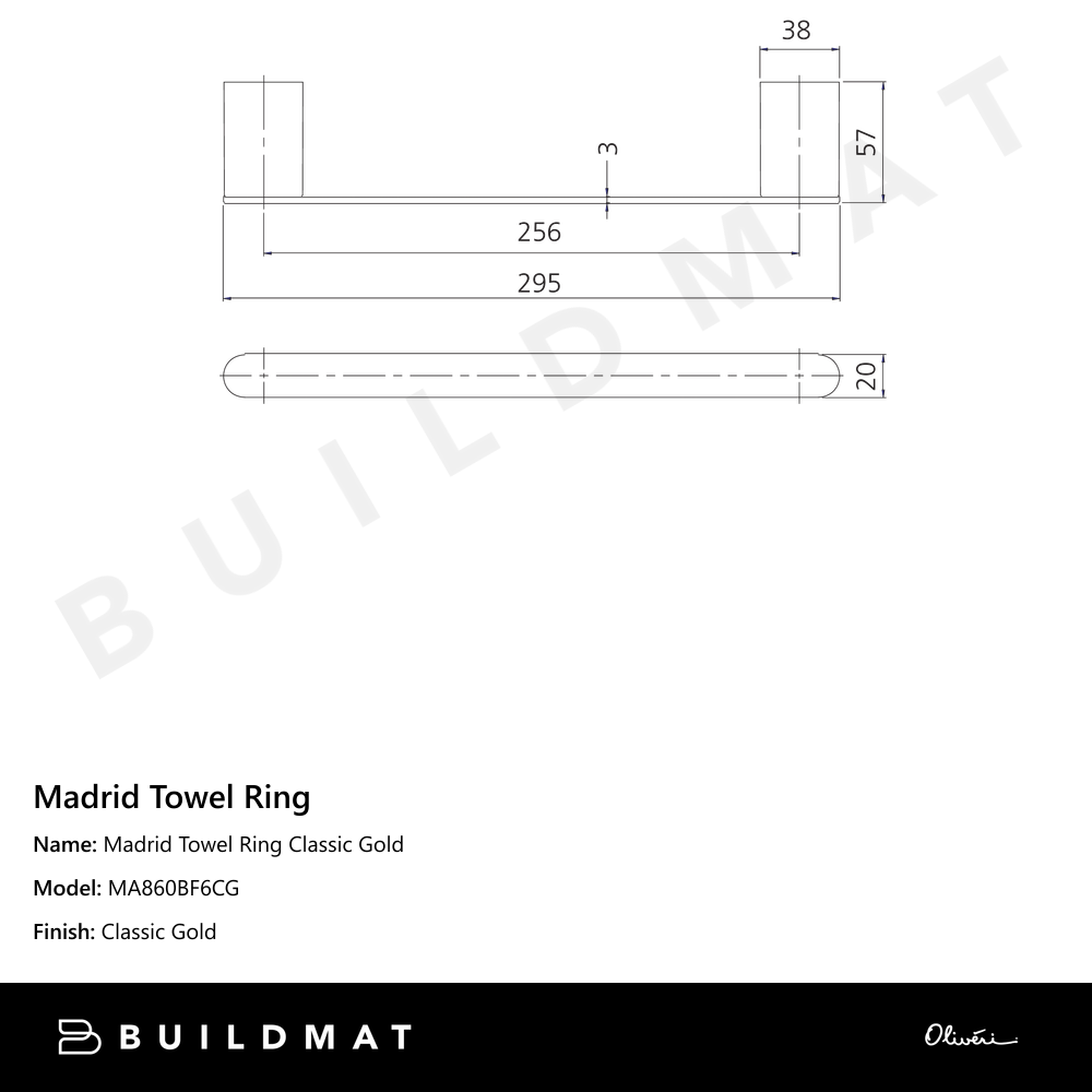 Madrid Towel Ring Classic Gold