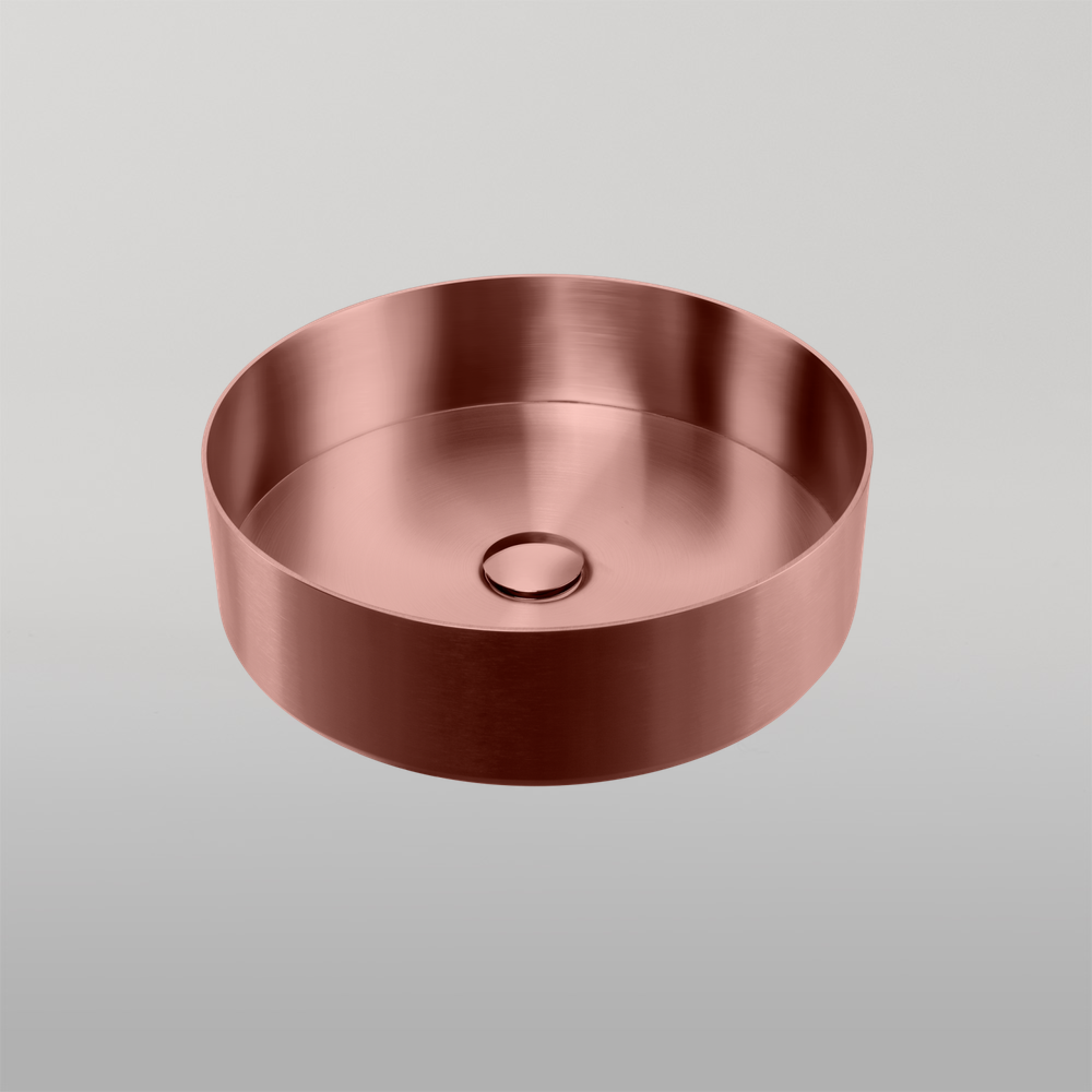 Milan Round Stainless Steel Counter Top Basin Copper