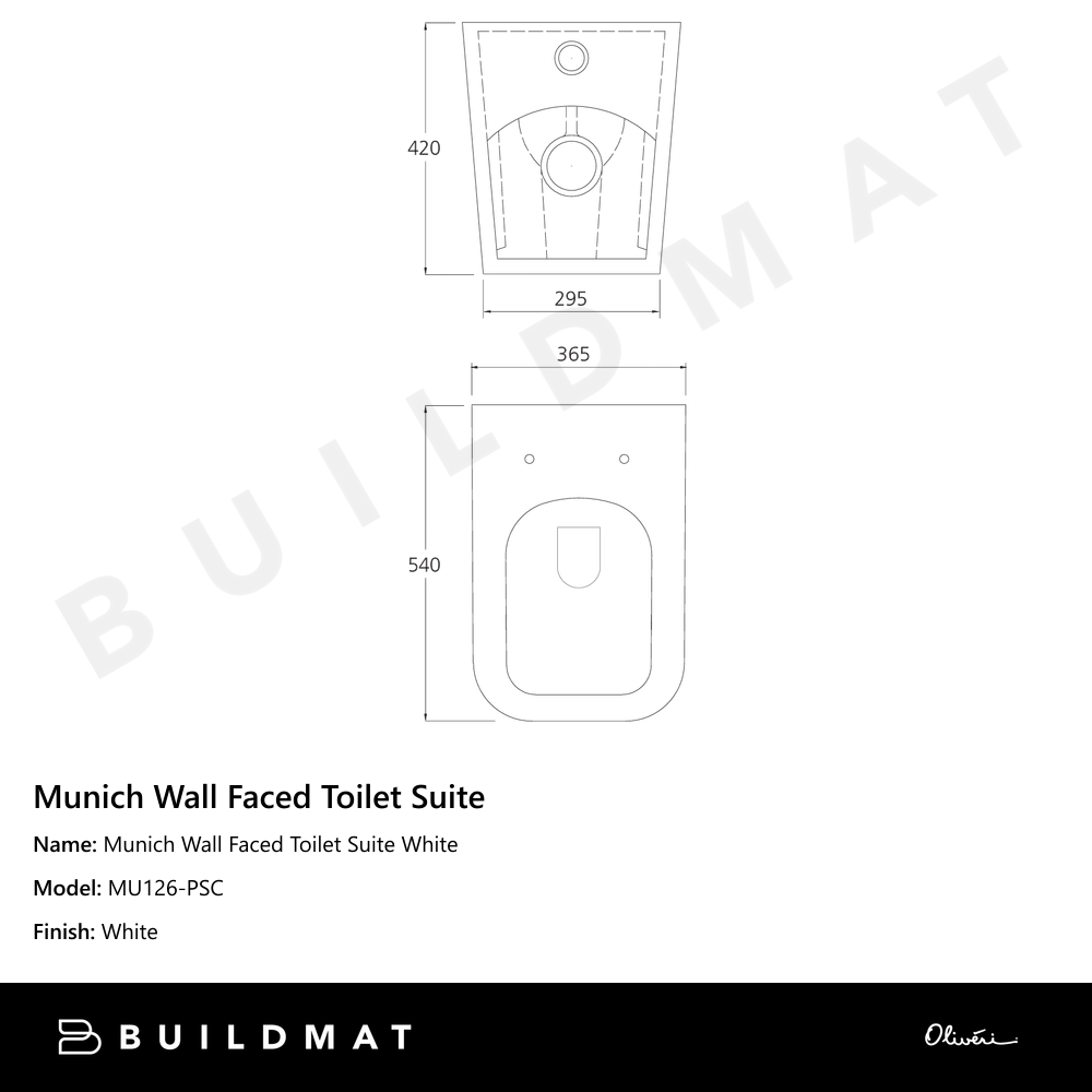 Munich Wall Faced Toilet Suite White