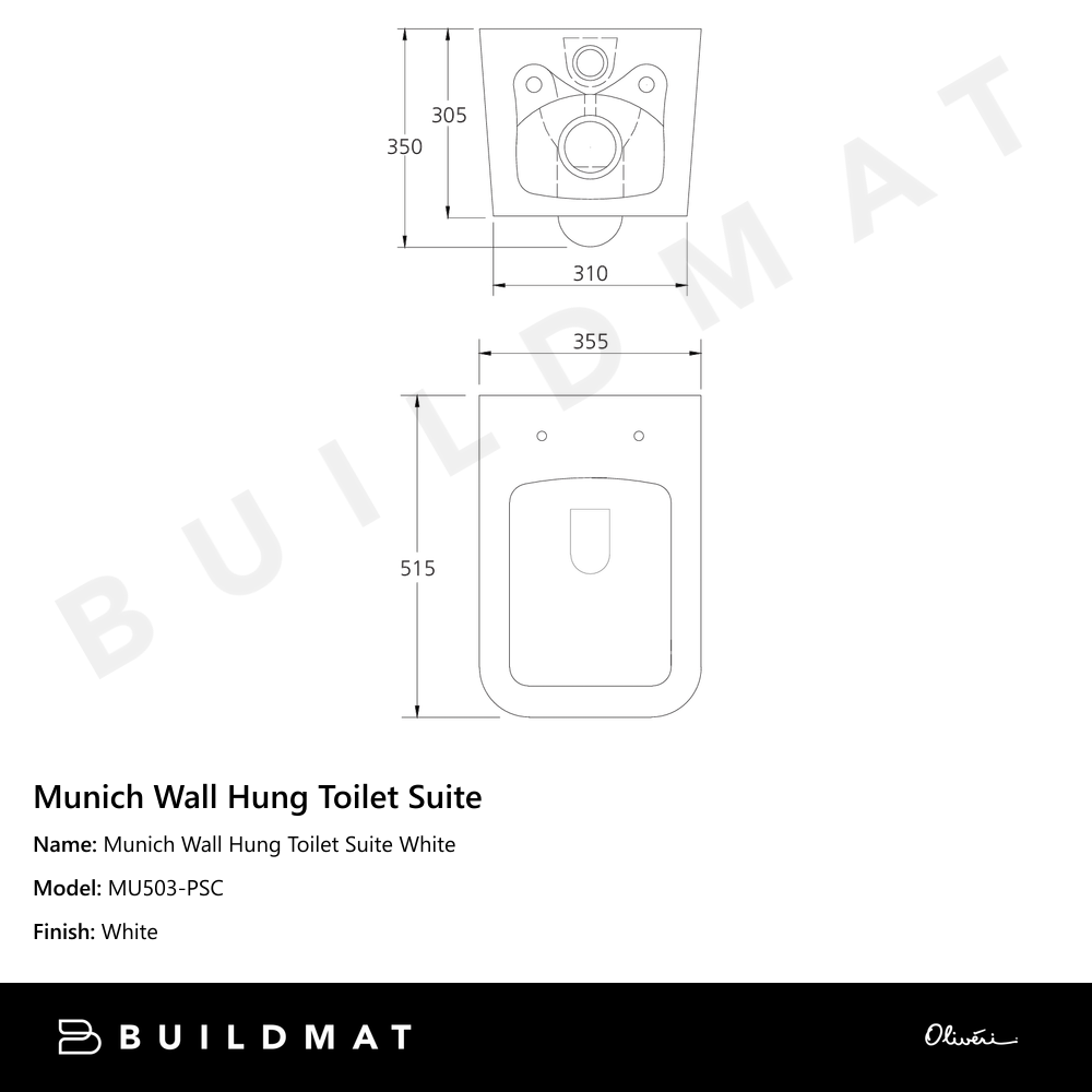 Munich Wall Hung Toilet Suite White