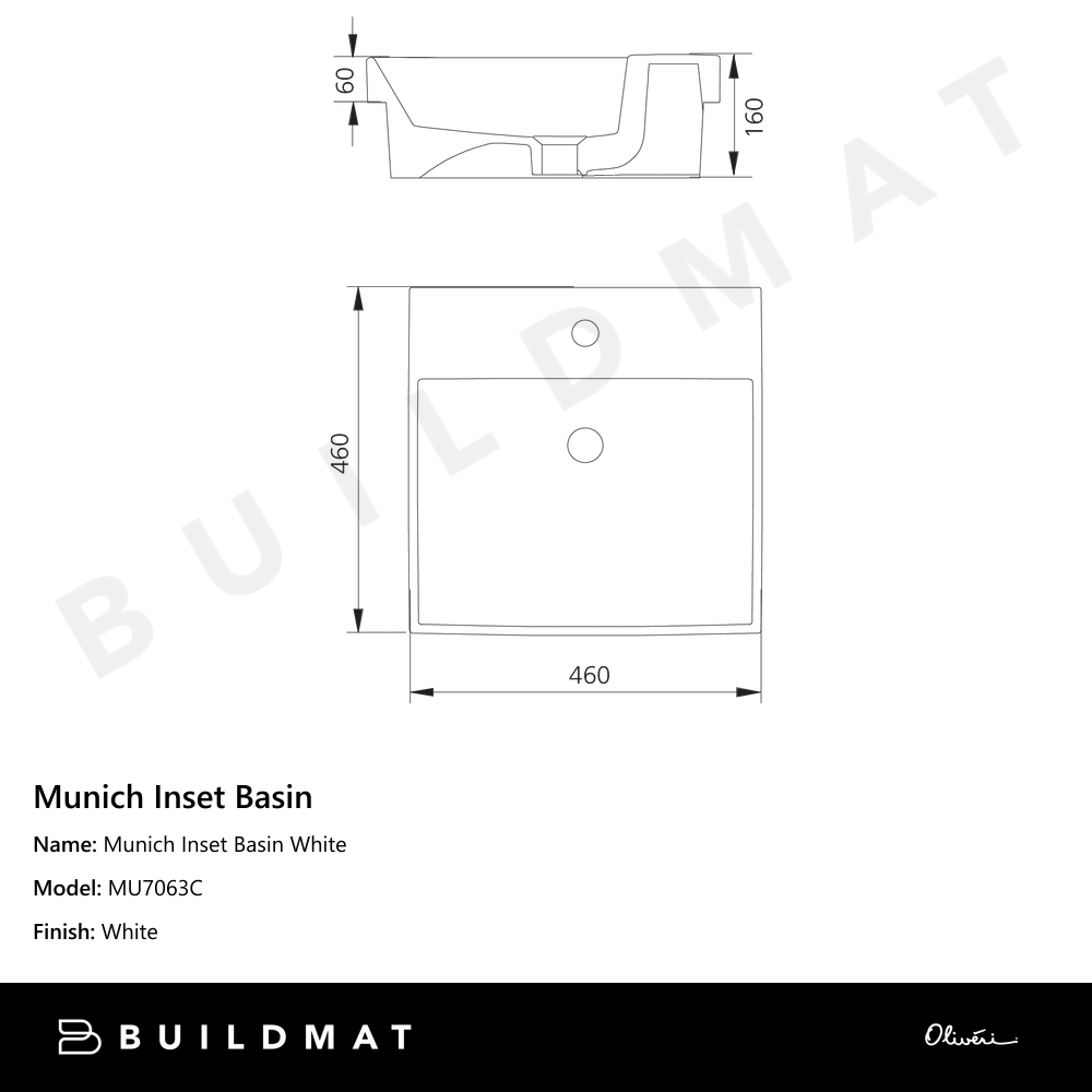 Munich Inset Basin White