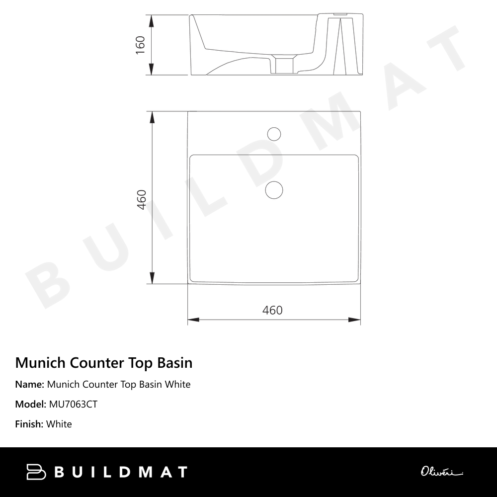 Munich Counter Top Basin White