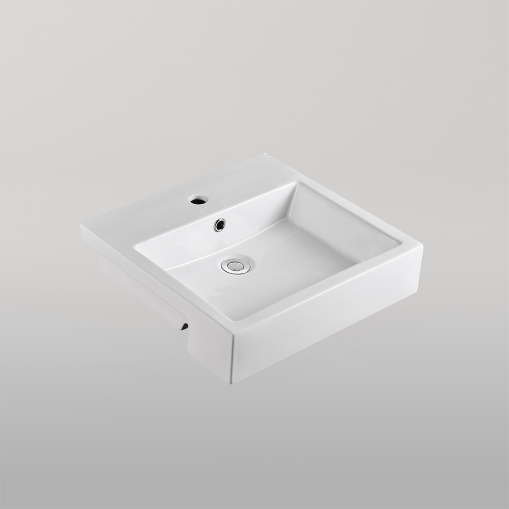 Munich Semi-Recessed Basin White