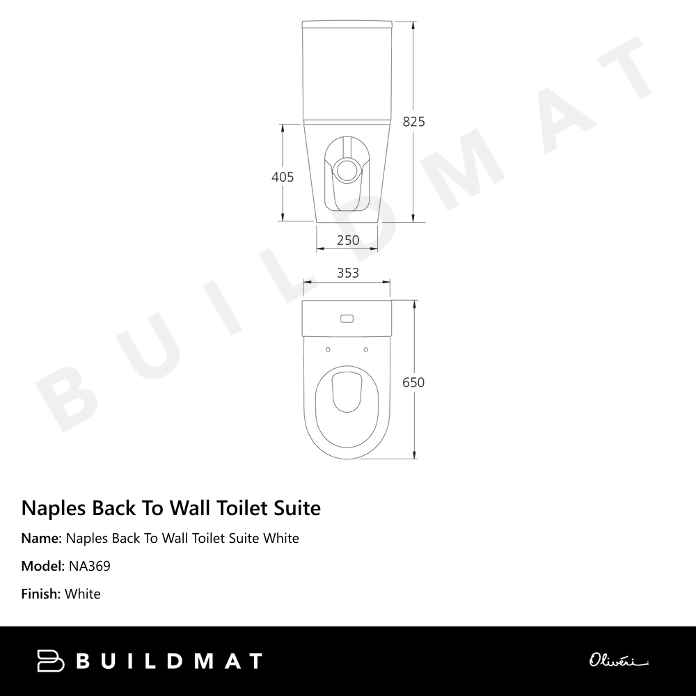 Naples Back To Wall Toilet Suite White