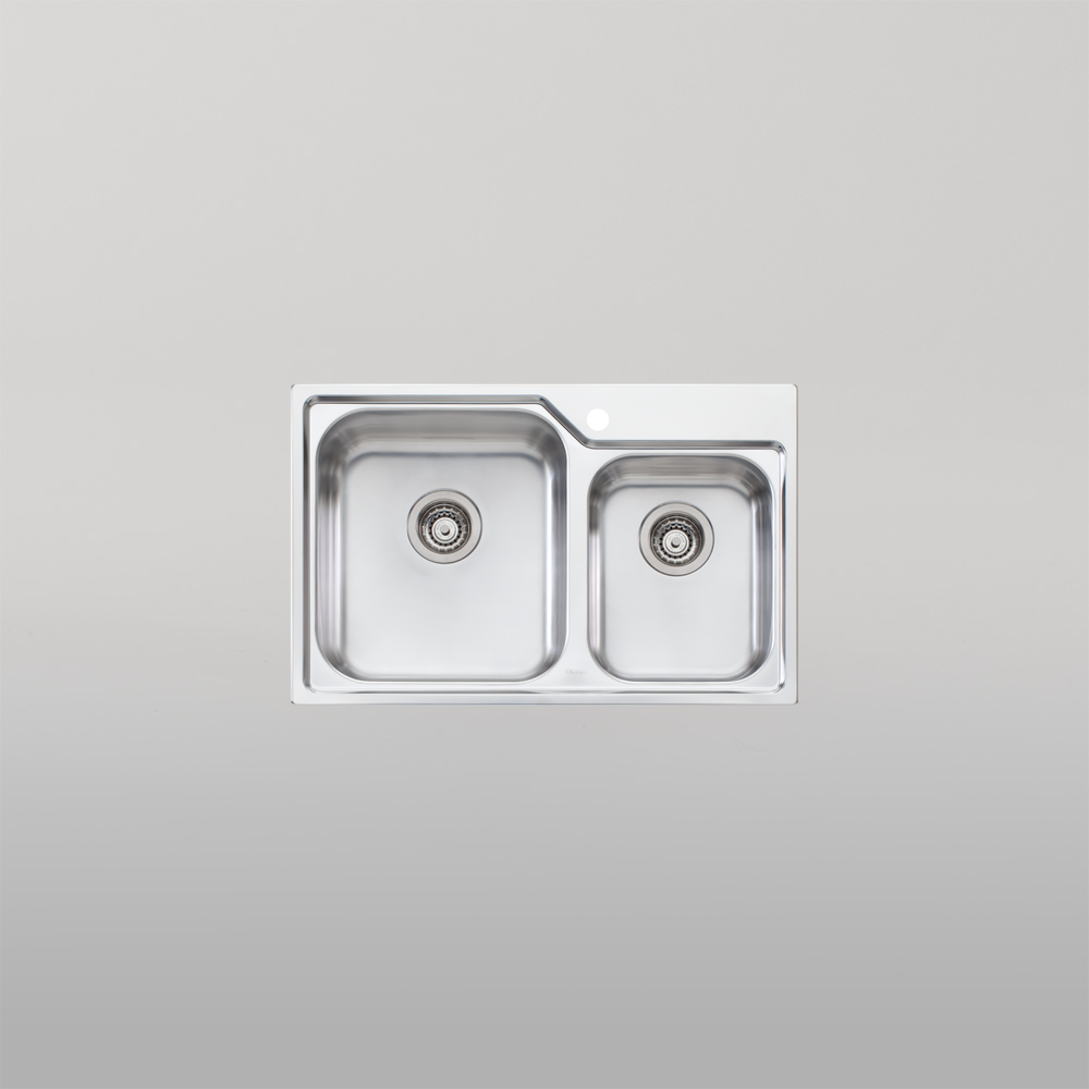 Nu-Petite 1 And 3/4 Bowl Topmount Sink Left Stainless Steel