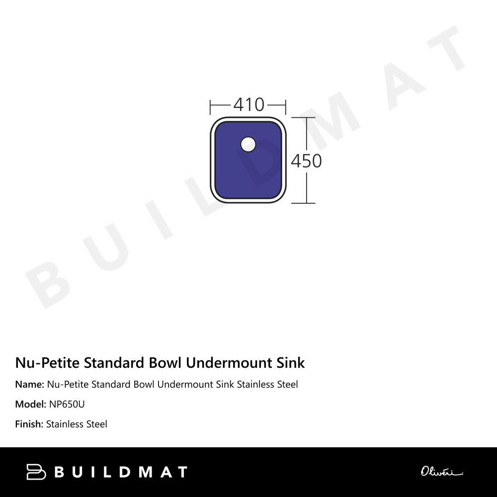 Nu-Petite Standard Bowl Undermount Sink Stainless Steel