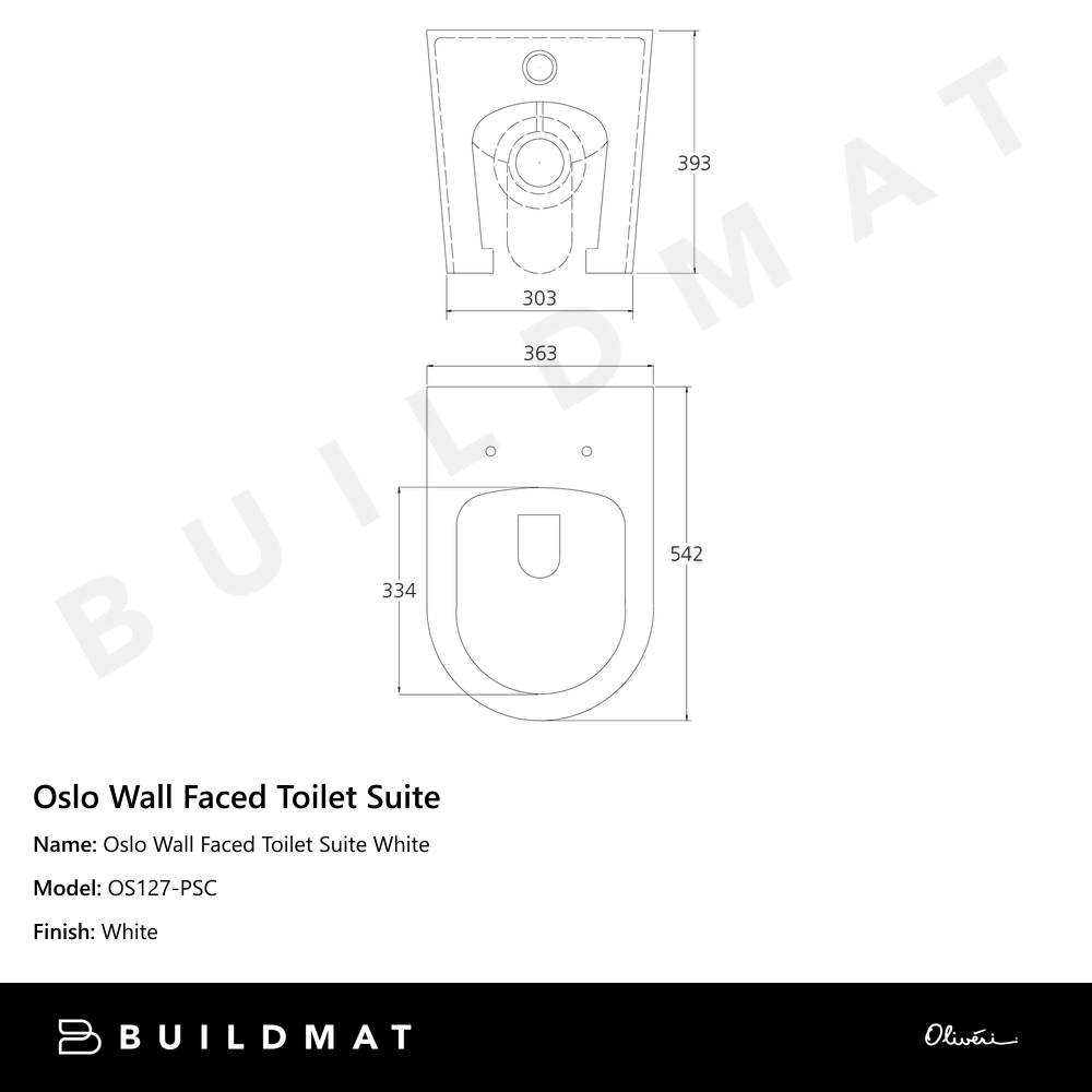 Oslo Wall Faced Toilet Suite White