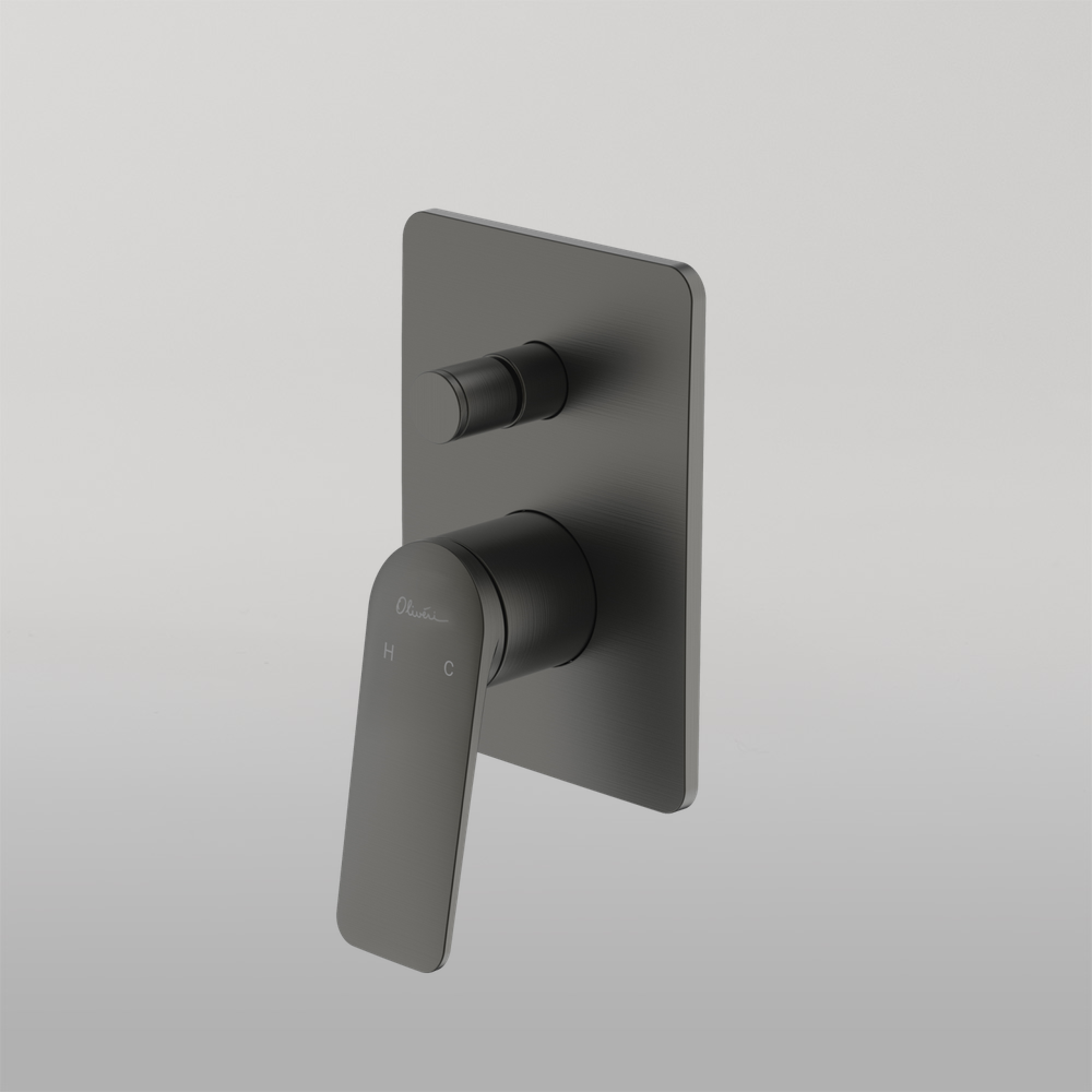 Paris Wall Mixer With Diverter Gunmetal