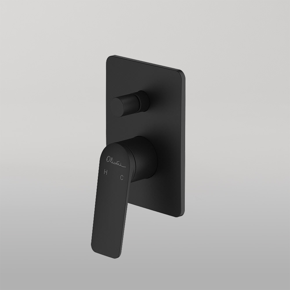 Paris Wall Mixer With Diverter Matte Black