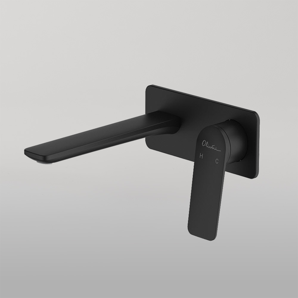 Paris Wall Mixer Set Matte Black