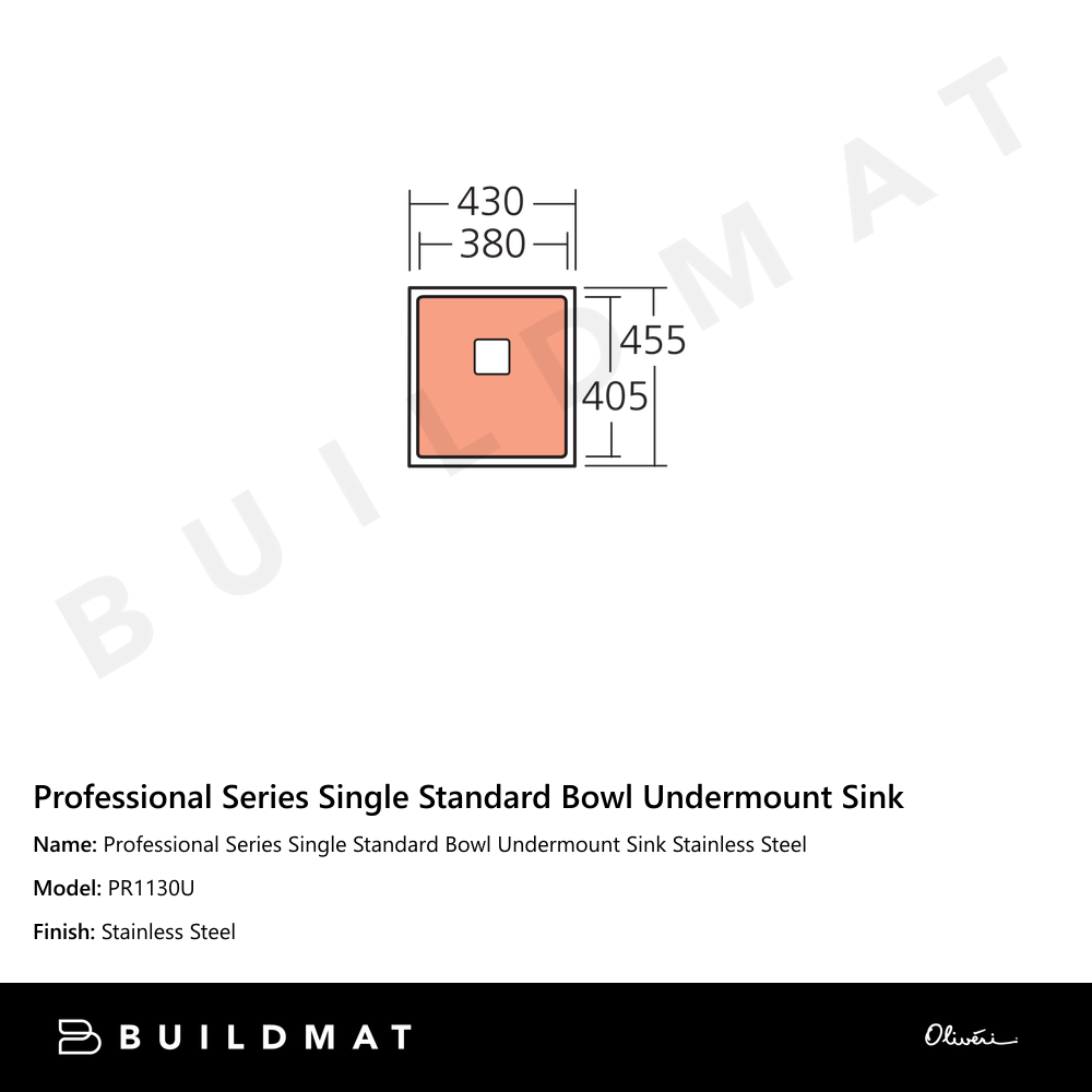 Professional Series Single Standard Bowl Undermount Sink Stainless Steel