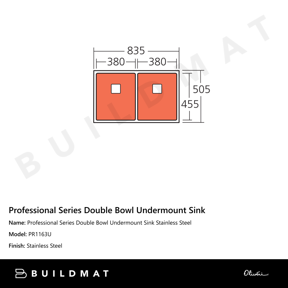 Professional Series Double Bowl Undermount Sink Stainless Steel