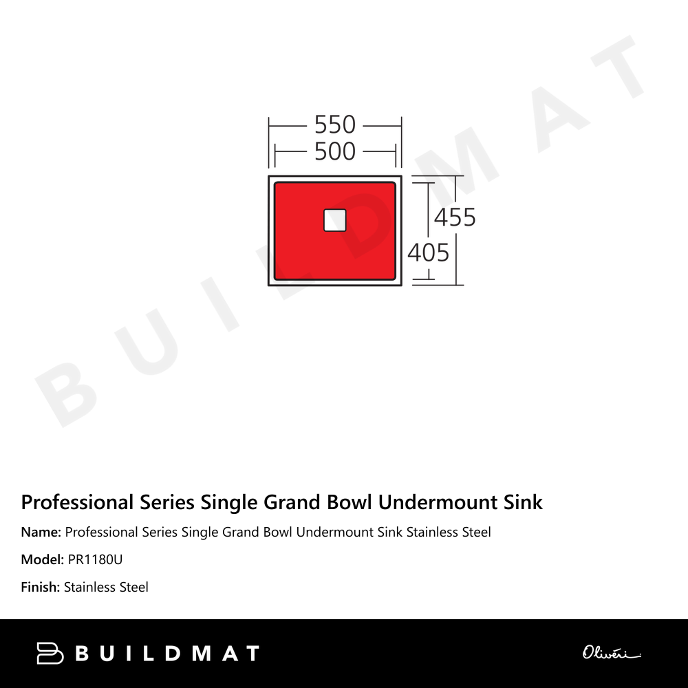 Professional Series Single Grand Bowl Undermount Sink Stainless Steel