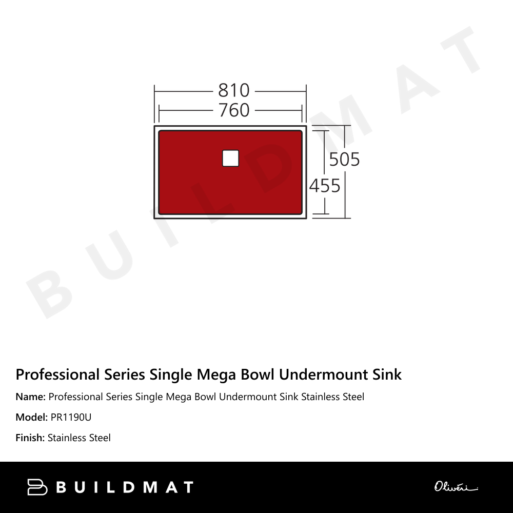 Professional Series Single Mega Bowl Undermount Sink Stainless Steel