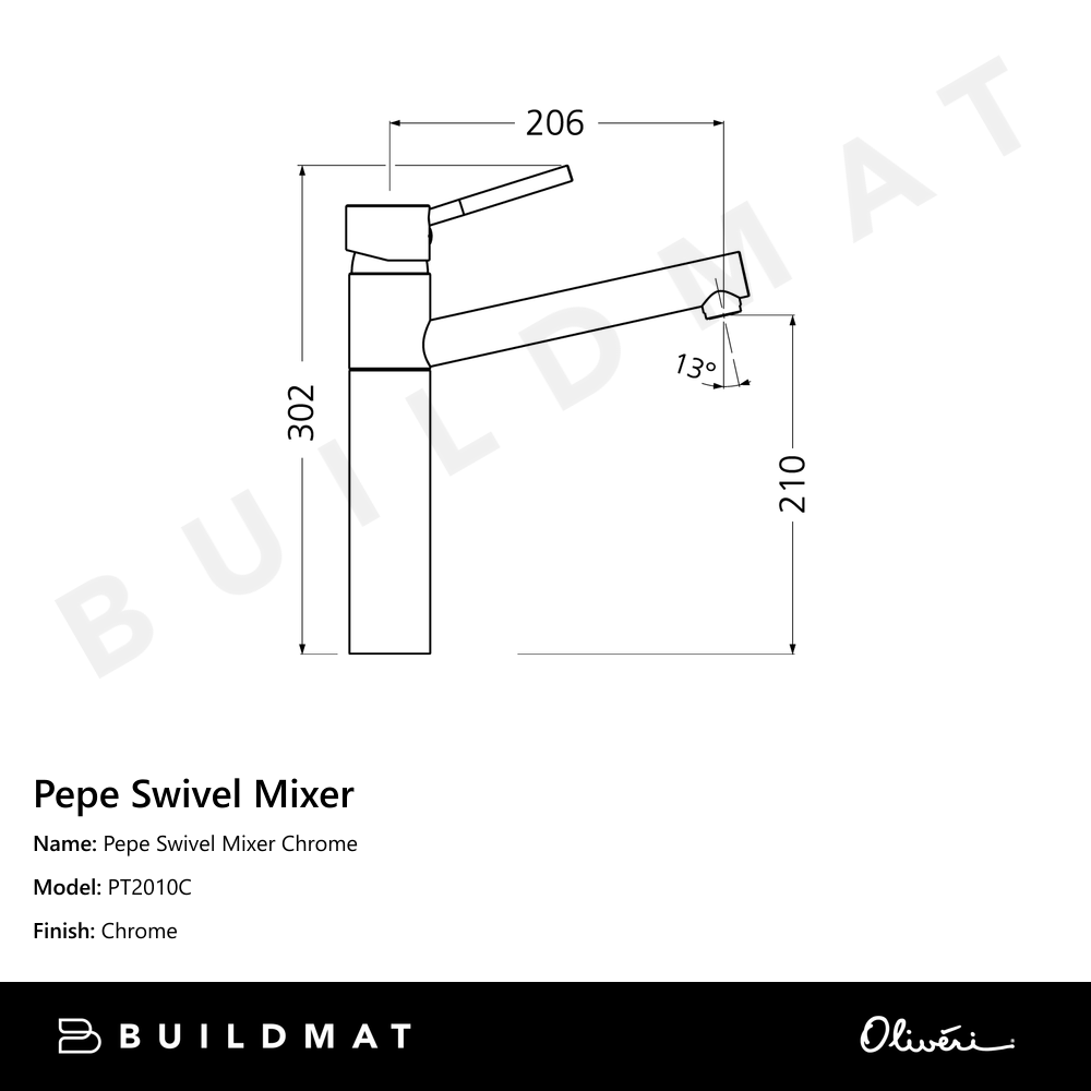 Pepe Swivel Mixer Chrome