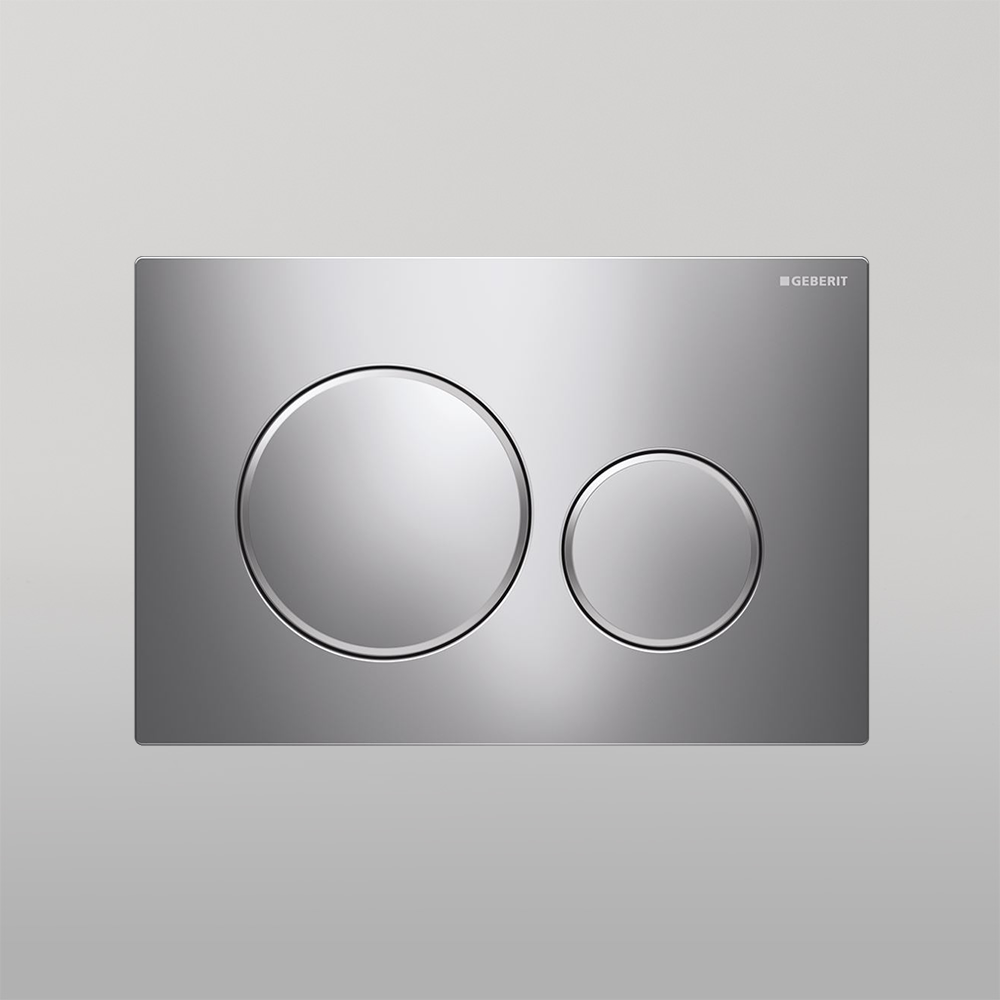 Concealed Cistern Flush Plate With Round Buttons Chrome