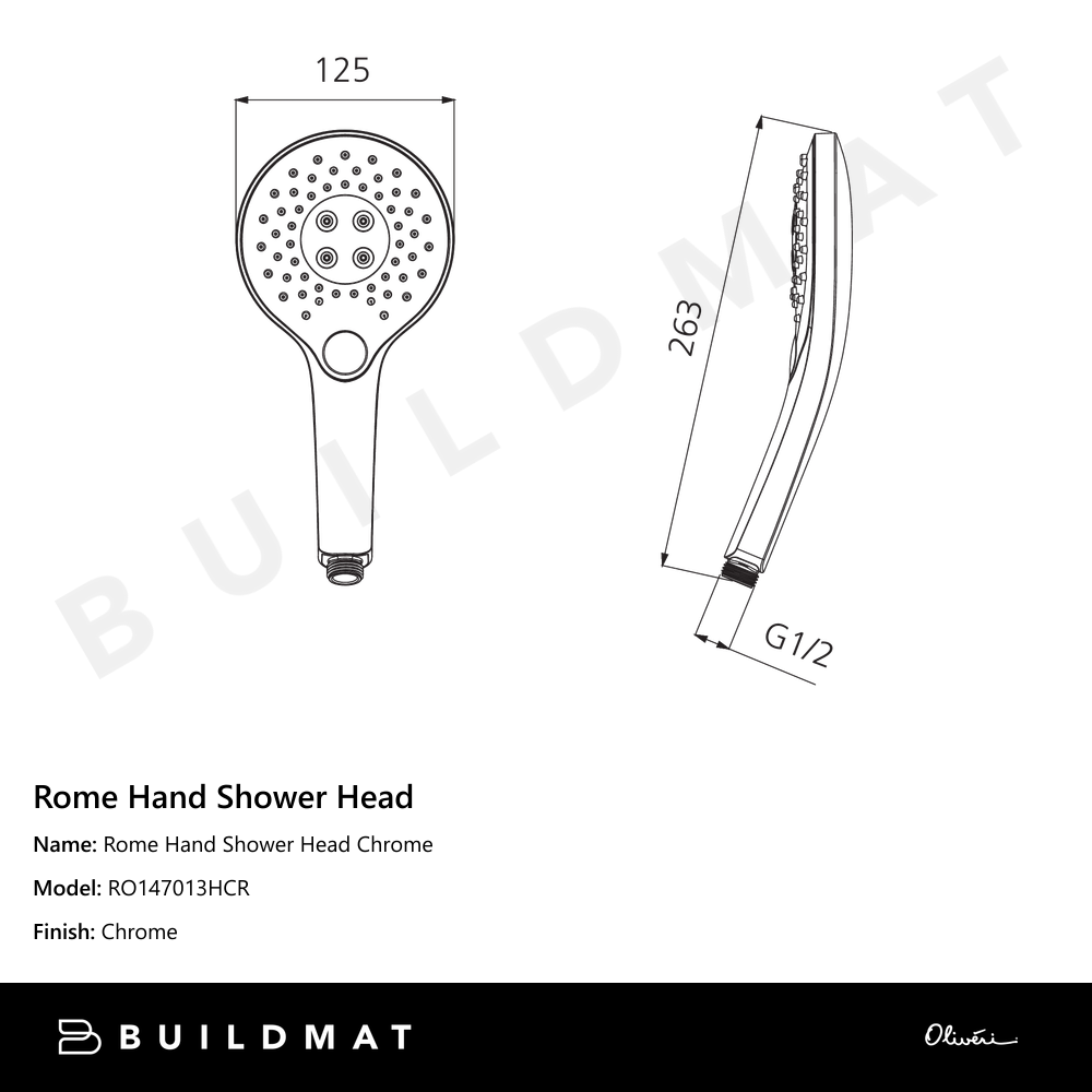 Rome Hand Shower Head Chrome