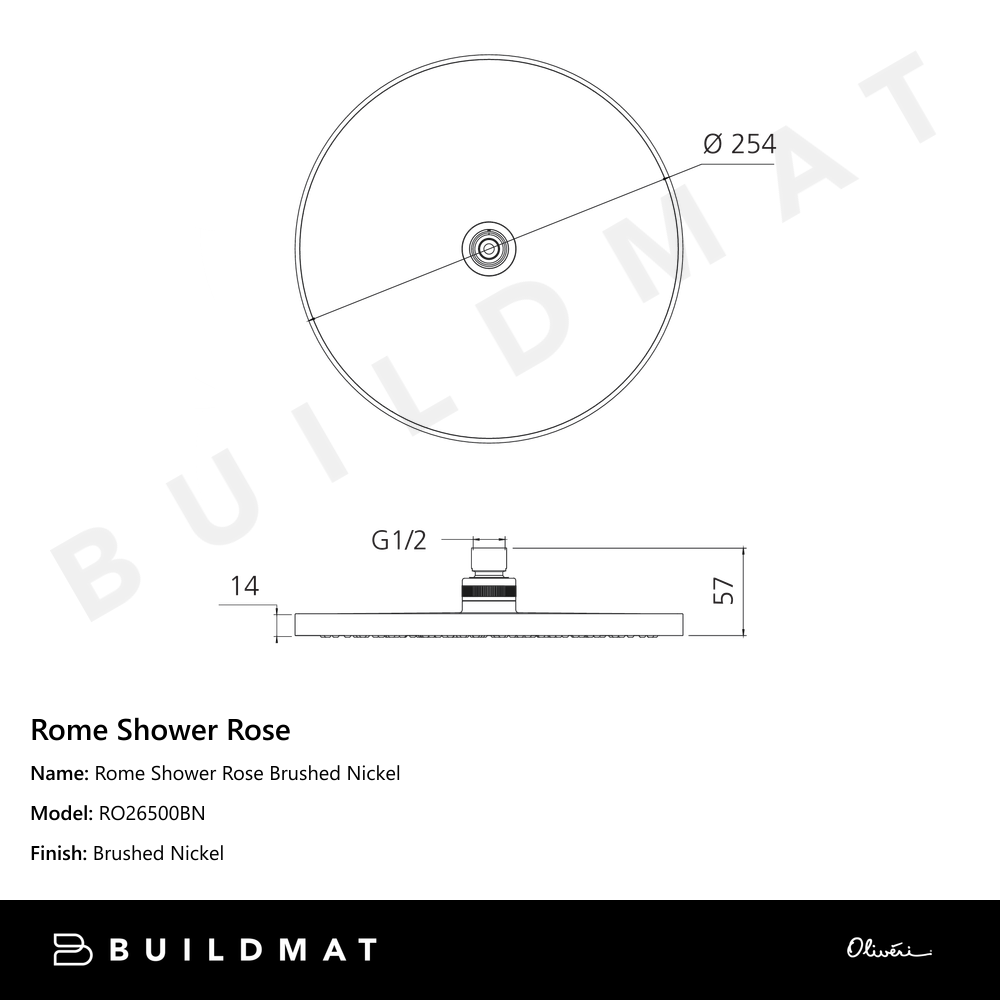 Rome Shower Rose Brushed Nickel