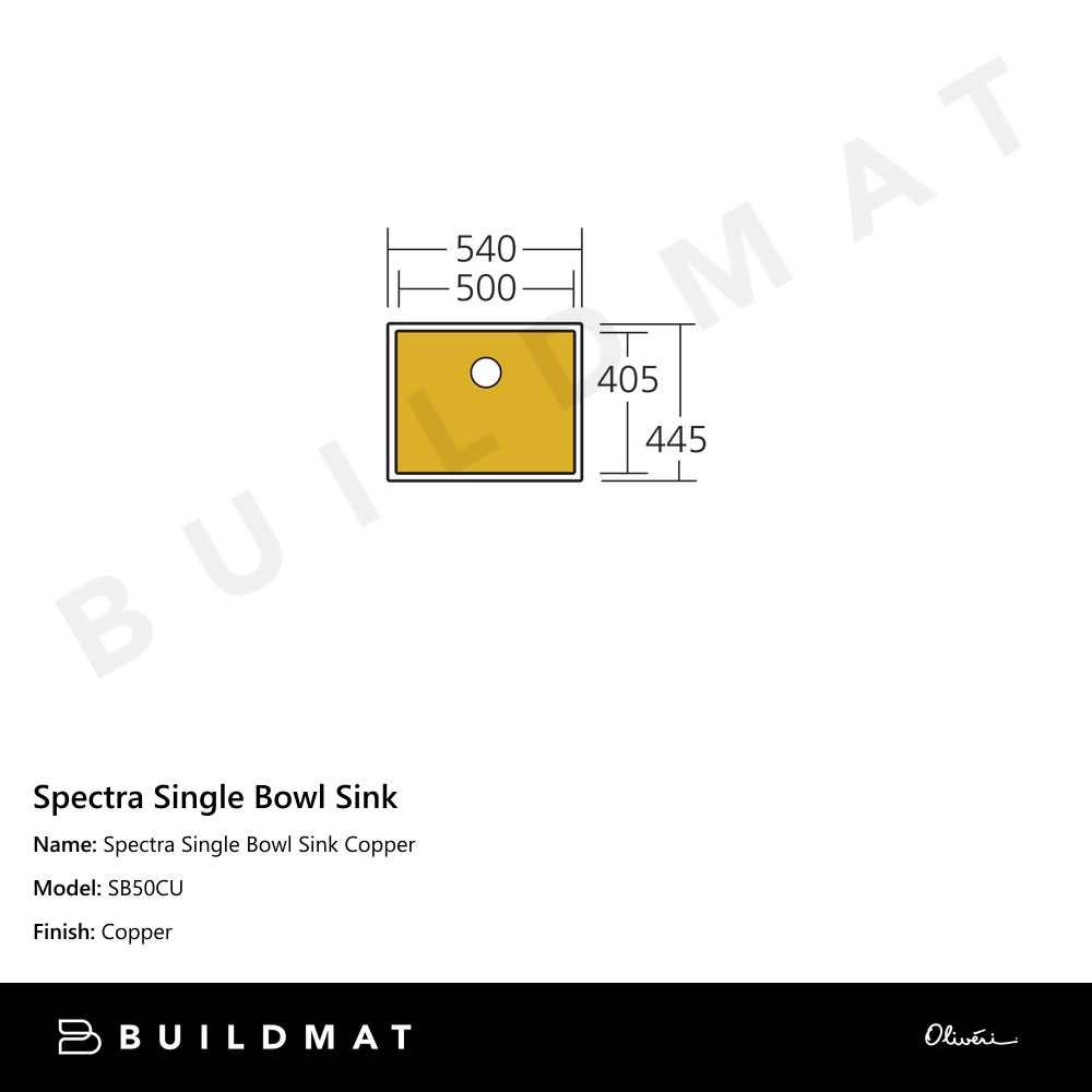 Spectra Single Bowl Sink Copper