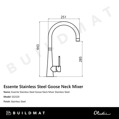 Essente Stainless Steel Goose Neck Mixer Stainless Steel