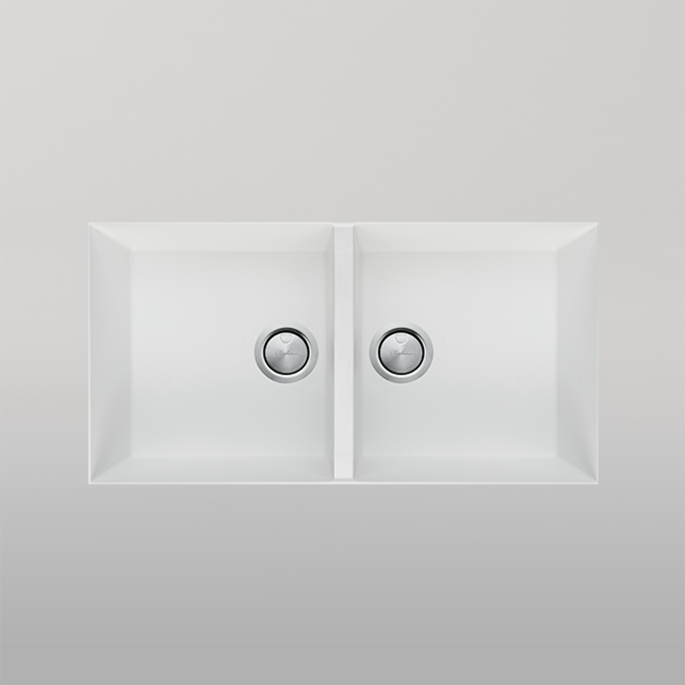 Santorini Double Bowl Undermount Sink White