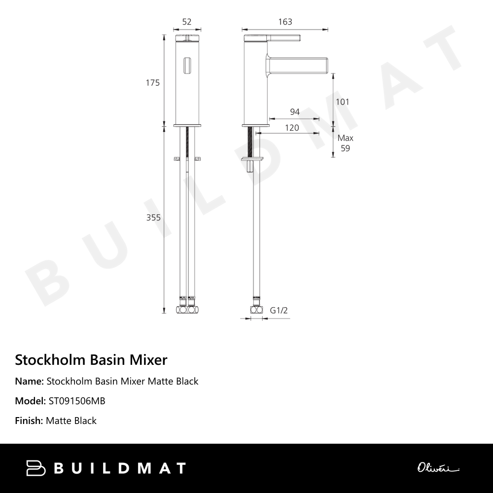 Stockholm Basin Mixer Matte Black