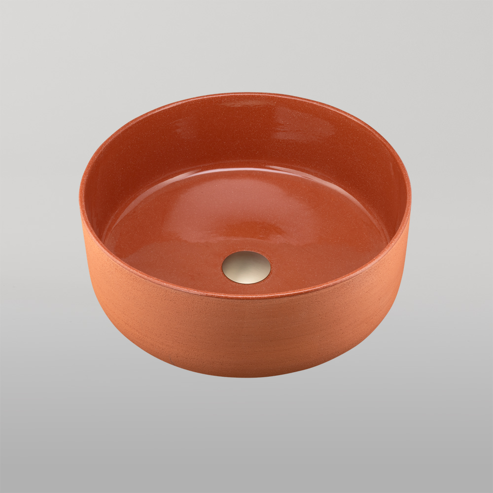 Terzofoco Circular Counter Top Basin Red Clay