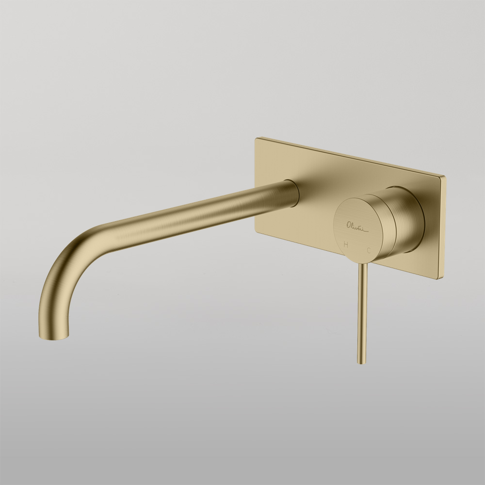 Venice Curved Wall Mixer Set Classic Gold