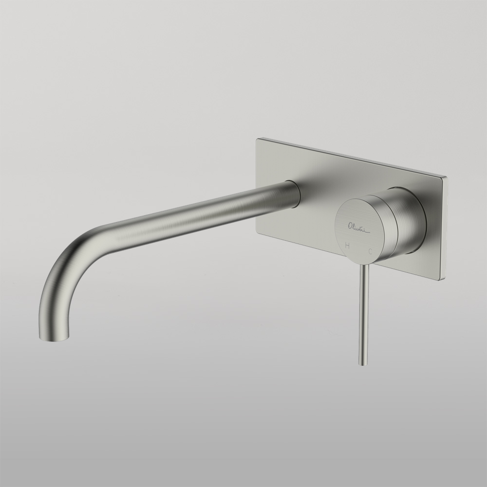 Venice Curved Wall Mixer Set Brushed Nickel